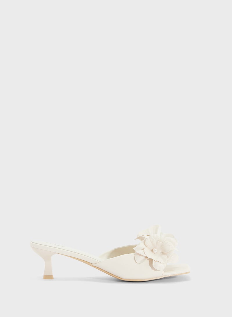 Ginger Heeled Sandal With Floral Detail  - Image 1