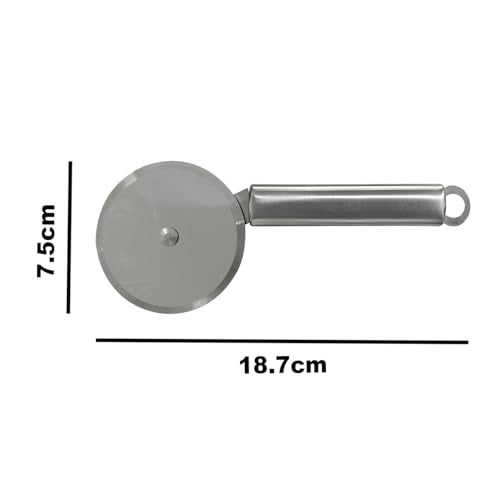 Oblivion Stainless Steel Pizza Cutter 1 Pc - Durable Blade with Easy-Grip Handle & Multi-Purpose Kitchen Sharp Slicing Tool, Ideal for Cutting Breads, Pastry Cake, Paratha Wheel Smooth Rotating Slicer - Image 3