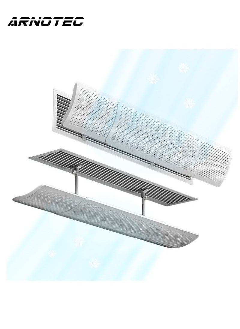 ARNOTEC - Adjustable air vent deflector for central air conditioning, universal top/side vents (49-86cm), effectively controls airflow direction and improves air quality-1 Pack - Image 1