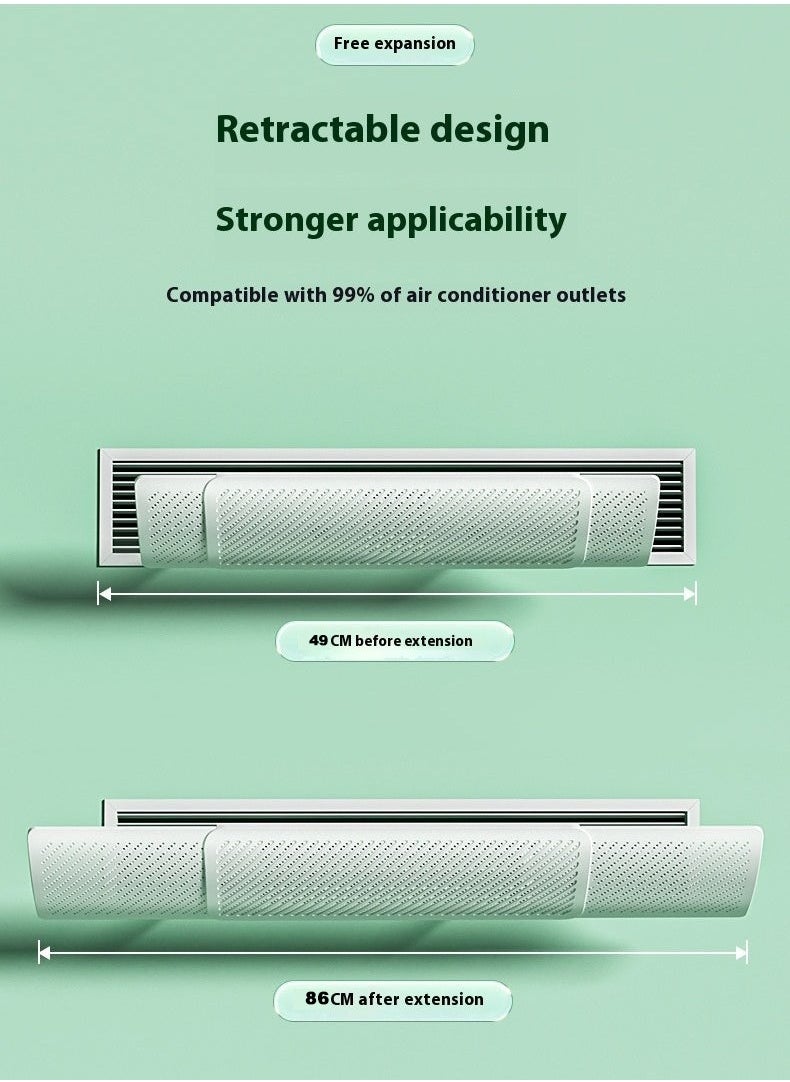 ARNOTEC - Adjustable air vent deflector for central air conditioning, universal top/side vents (49-86cm), effectively controls airflow direction and improves air quality-1 Pack - Image 1