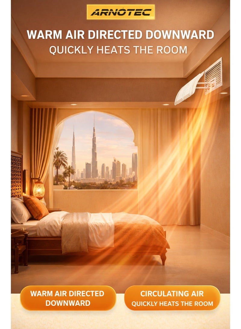 ARNOTEC Adjustable air vent deflector for central air conditioning, universal top/side vents (49-86cm), effectively controls airflow direction and improves air quality-1 Pack - Image 2