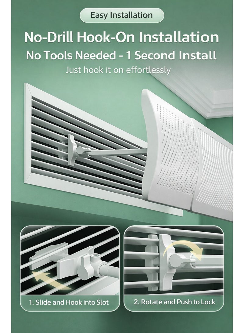 ARNOTEC Adjustable air vent deflector for central air conditioning, universal top/side vents (49-86cm), effectively controls airflow direction and improves air quality-1 Pack - Image 4