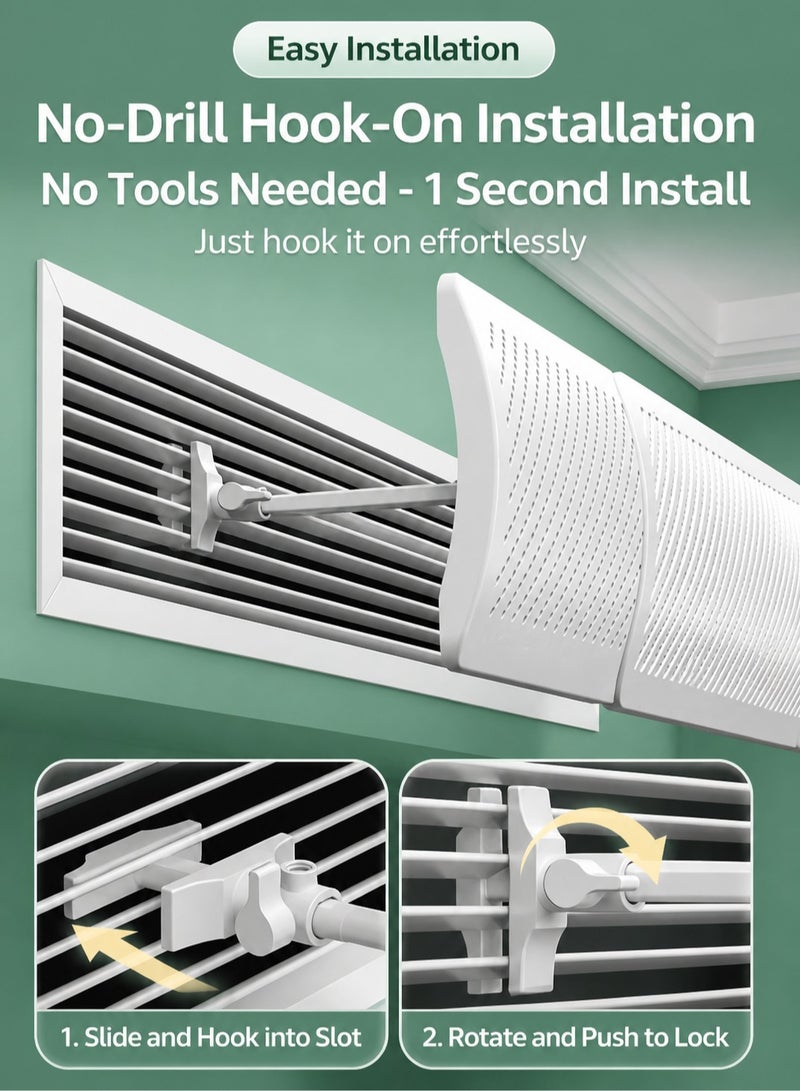 ARNOTEC Adjustable air vent deflector for central air conditioning, universal top/side vents (49-86cm), effectively controls airflow direction and improves air quality-1 Pack - Image 4