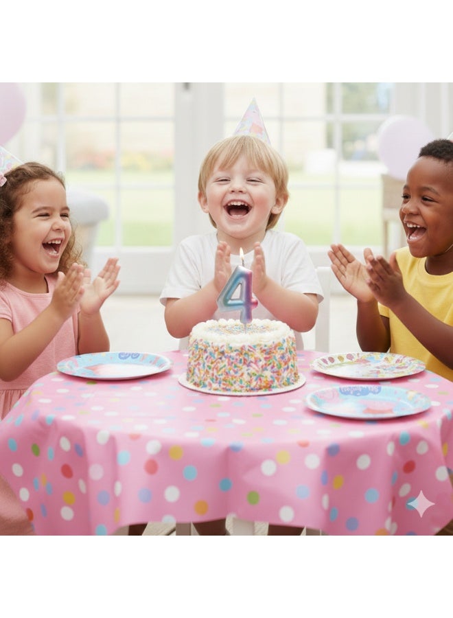 Ciao Multicolor Pastel Number Candle – Numeral 4, 6 cm Tall Birthday Candle for Cakes & Celebrations - Image 3