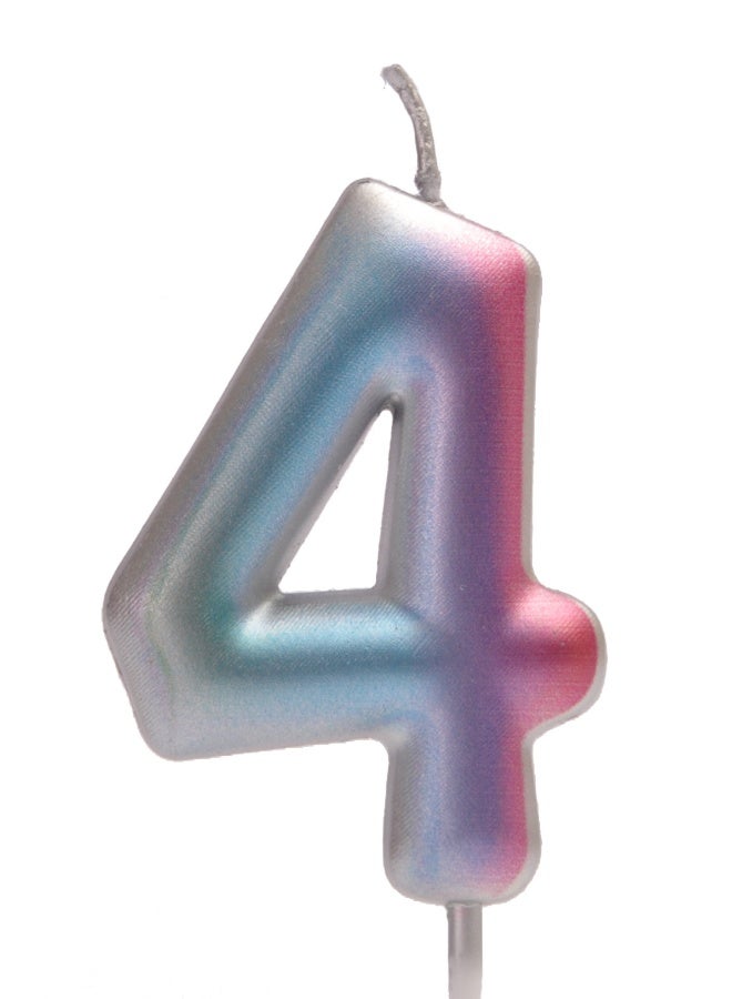 Ciao Multicolor Pastel Number Candle – Numeral 4, 6 cm Tall Birthday Candle for Cakes & Celebrations - Image 1