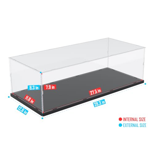 Choowin Acrylic Display Case for Lego Ferrari F1 for Lego Red Bull F1 for Lego Mercedes F1 for Lego McLaren F1 Car Display Thickened Clear Display Cases for Collectibles Assemble DustproofBlack Base - Image 5
