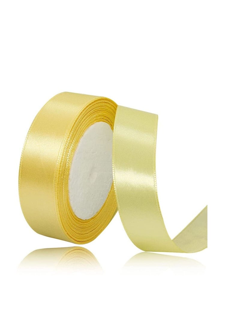 MARKQ شريط ساتان من الكركم، 24 مم × 25 ياردة من القماش، شريط بوليستر لتغليف الهدايا، هدايا الحفلات، ديكورات الزفاف، صنع الأقواس، الباقات، مشاريع الخياطة ولوازم الحرف اليدوية - Image 1