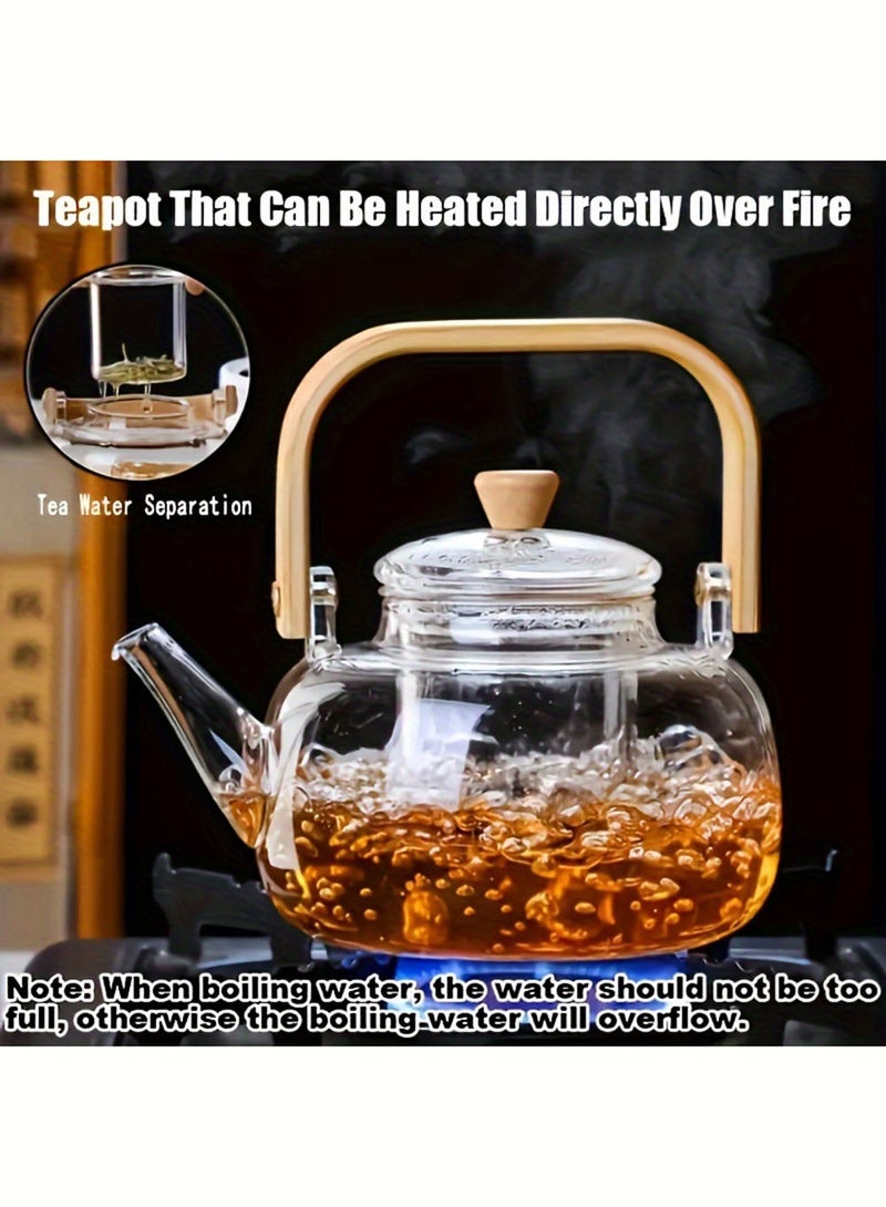 EzzySo Glass Teapot 1000ml Tea Pot with Detachable Tea Infuser Stove Top Safe Clear Teapot 34 OZ with Infusers for Loose Tea Glass Tea Kettle Glass Tea Maker Gift  - Image 5