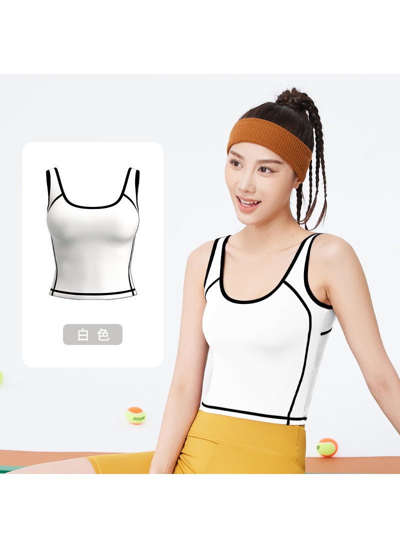 Generic - Color-Block U-Back Yoga Sports Bra Top White - Image 1