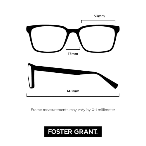 Foster Grant نظارات قراءة مستطيلة للنساء من فوستر غرانت، أسود/شفاف، 59 مم - Image 4