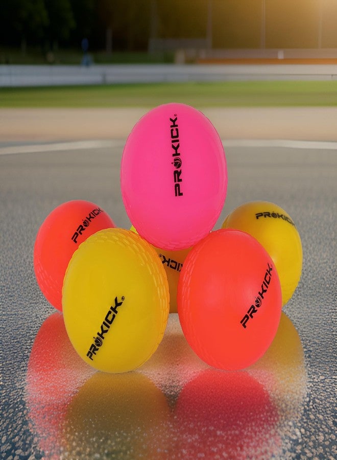 Prokick Plain Wind Ball/Practice Cricket Ball PVC and Rubber (Multicolor - Pack of 6) - Image 1