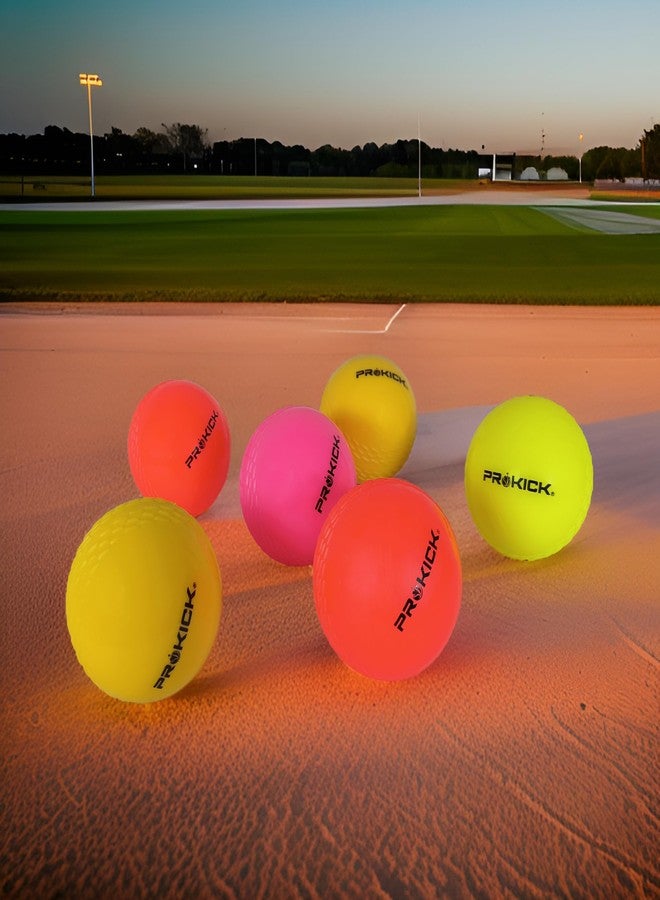 Prokick Plain Wind Ball/Practice Cricket Ball PVC and Rubber (Multicolor - Pack of 6) - Image 3