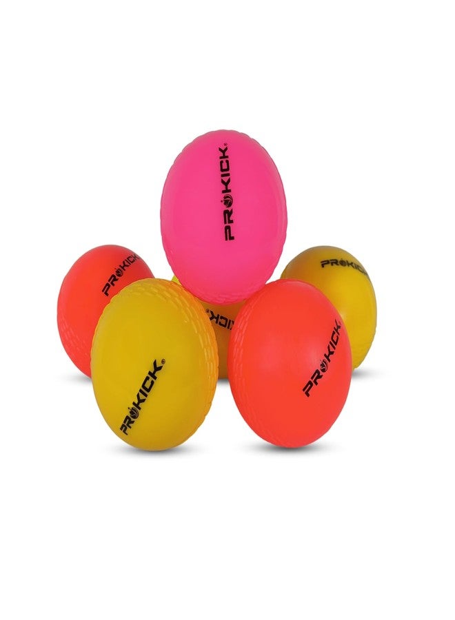 Prokick Plain Wind Ball/Practice Cricket Ball PVC and Rubber (Multicolor - Pack of 6) - Image 4