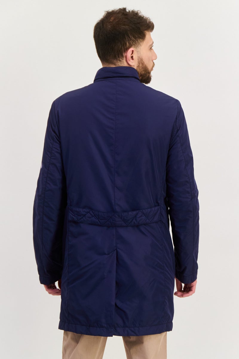 Trussardi Jeans Men Plain Windbreaker Jacket, Navy - Image 3