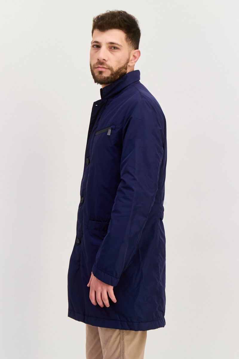 Trussardi Jeans Men Plain Windbreaker Jacket, Navy - Image 2