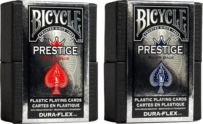 Bicycle Prestige Waterproof Plastic Playing Cards, Red and Blue 2 Pack - Image 1