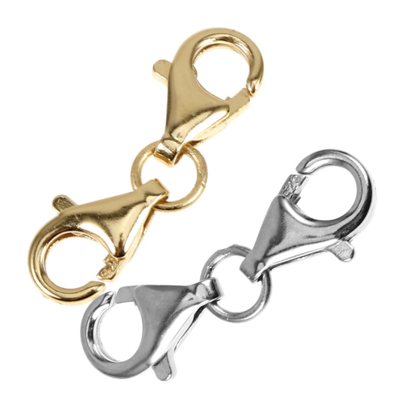 2Pcs Silver Metal Lobster Clasps For Jewelry Making Necklace Bracelet Hooks - Image 2