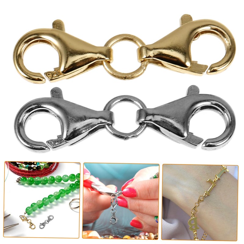 2Pcs Silver Metal Lobster Clasps For Jewelry Making Necklace Bracelet Hooks - Image 3