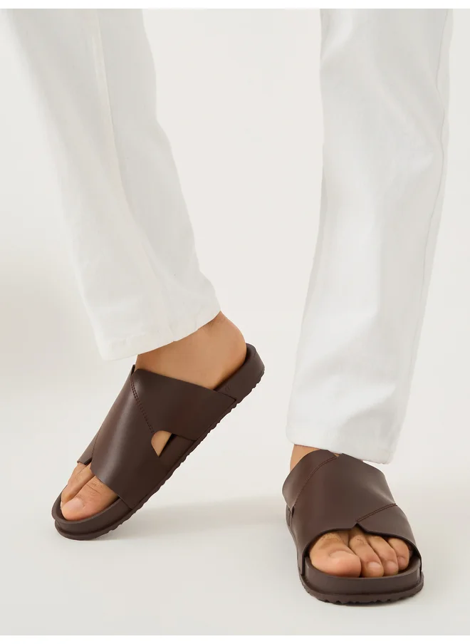 ستايلي Styli Cut Out Thick Band Slip on Sandals