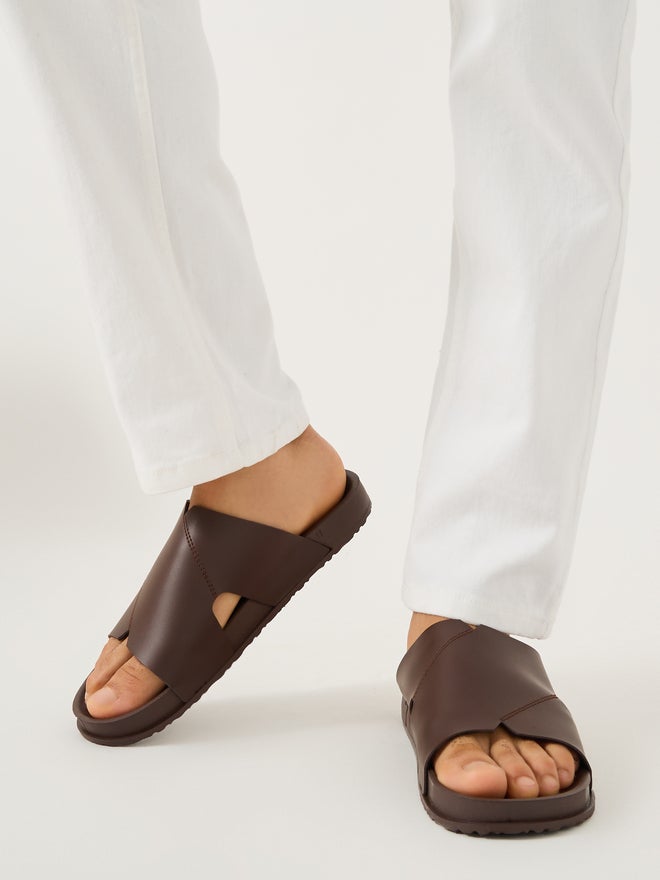 Styli Styli Cut Out Thick Band Slip on Sandals - Image 1