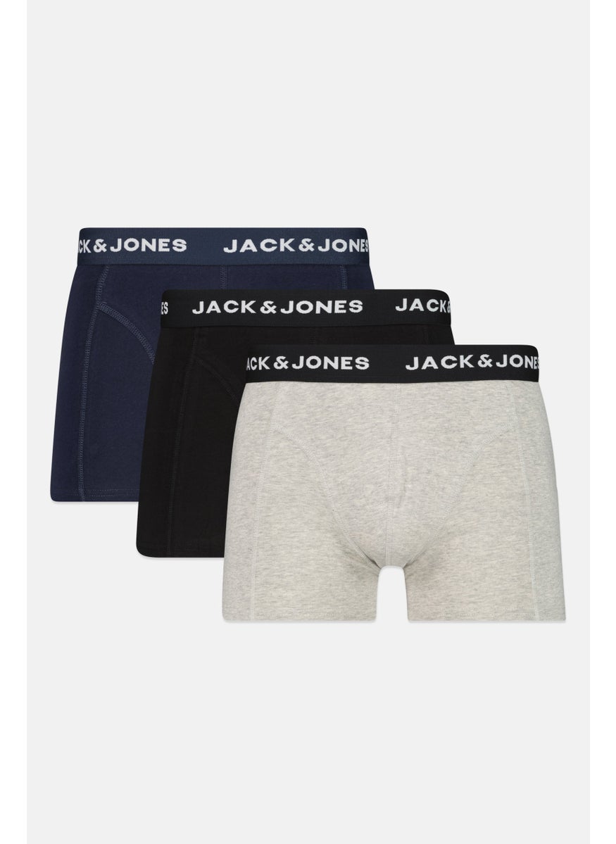 Jack Jones Men 3 Pieces Brand Logo Trunks, Multicolor  - Image 1
