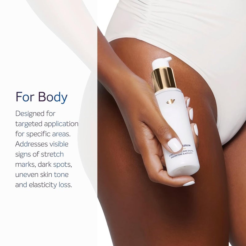 Dove سيروم دوف المستهدف متعدد الاستخدامات لعلامات التمدد، البقع الداكنة، لون البشرة غير المتساوي والمرونة، مع مركب توازن اللون، النياسيناميد، ببتيدات الكولاجين وعوامل الترطيب الطبيعية، 3.2 أونصة - Image 2