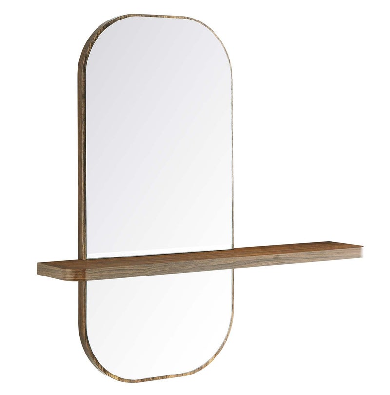 Modway EEI-6349-WAL Solstice Mirror, Walnut - Image 1