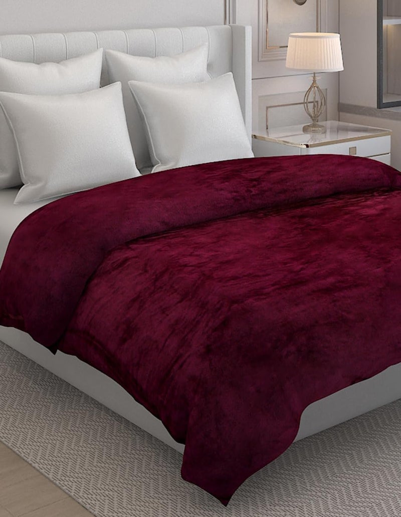 S&S Sands® Super Soft Double Bed Woollen Quilt Cover, 310TC Warm Duvet Cover, Woolen Duvet Cover/Rajai Cover/Blanket Cover/Quilt Cover King Size=90x100 Inches, Winter Blanket Cover (Maroon) - Image 2
