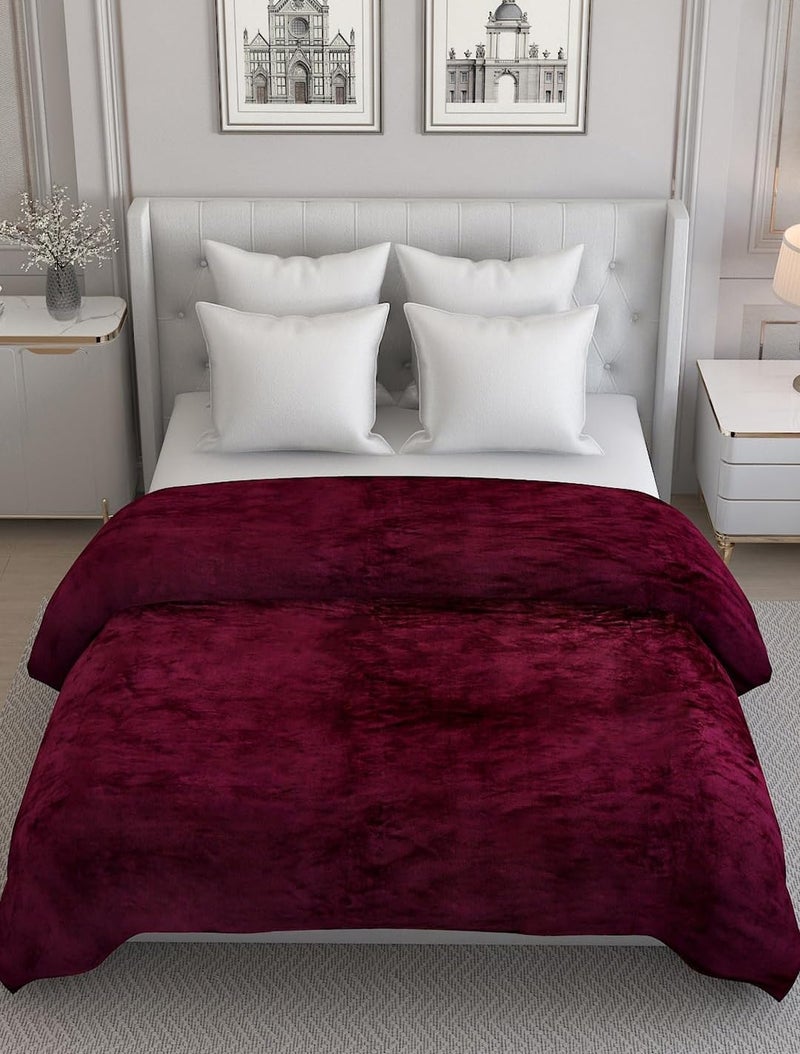 S&S Sands® Super Soft Double Bed Woollen Quilt Cover, 310TC Warm Duvet Cover, Woolen Duvet Cover/Rajai Cover/Blanket Cover/Quilt Cover King Size=90x100 Inches, Winter Blanket Cover (Maroon) - Image 3