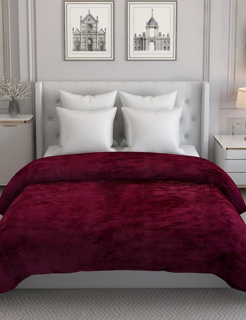 S&S Sands® Super Soft Double Bed Woollen Quilt Cover, 310TC Warm Duvet Cover, Woolen Duvet Cover/Rajai Cover/Blanket Cover/Quilt Cover King Size=90x100 Inches, Winter Blanket Cover (Maroon) - Image 4