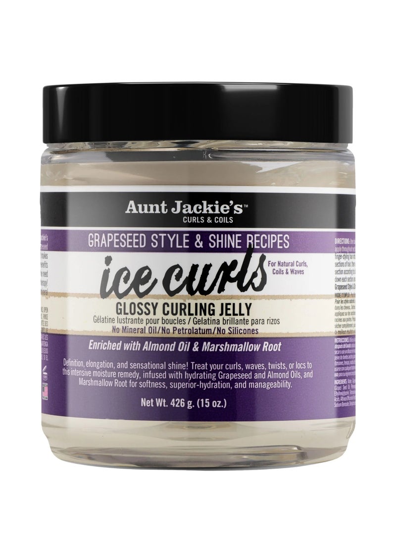 Aunt Jackie's Aunt Jackie’s Ice Curls Curling Jelly – For Natural Curls, Twists & Coils – Almond Oil & Marshmallow Root – 426g  - Image 1