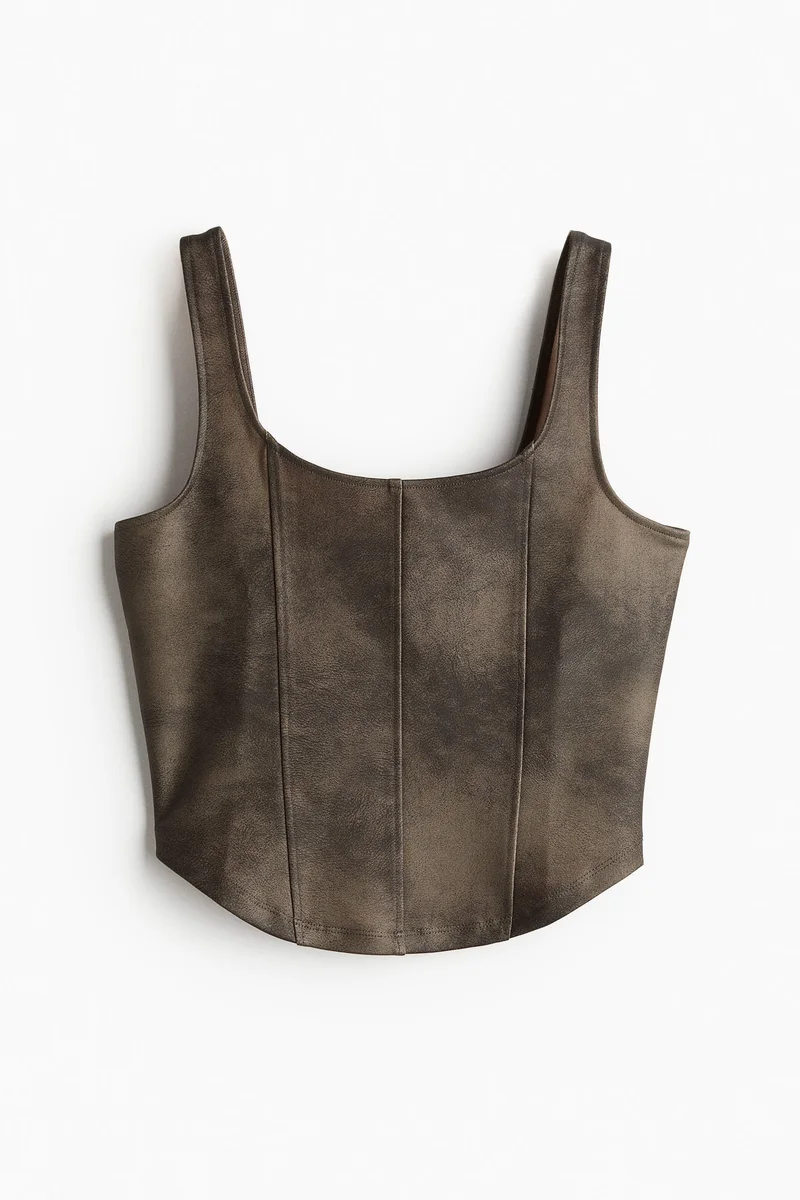 H&M Coated Corset Top