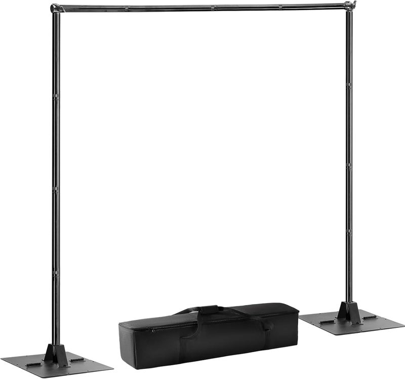 Toolterritary Heavy Duty Pipe and Drape Frame Kit 10x10ft Adjustable Height/Width Photography Background Support Poles All-Metal Construction Backdrop Stand for Party, Birthday, Wedding - Black - Image 1