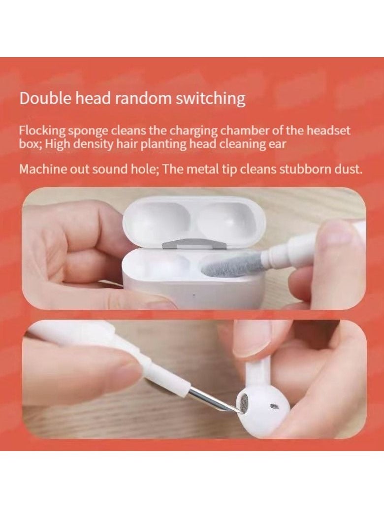 Generic Cleaning brush cleaning pen keyboard headset computer cleaning set cleaning notebook crevice dust multi-function brush white  - Image 4