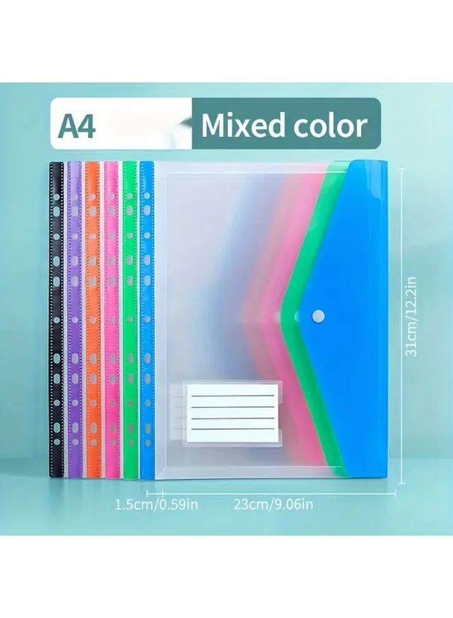 Mixed Color 12 Pack A4 Expanding File Folders With Button Secure Closure - Image 4