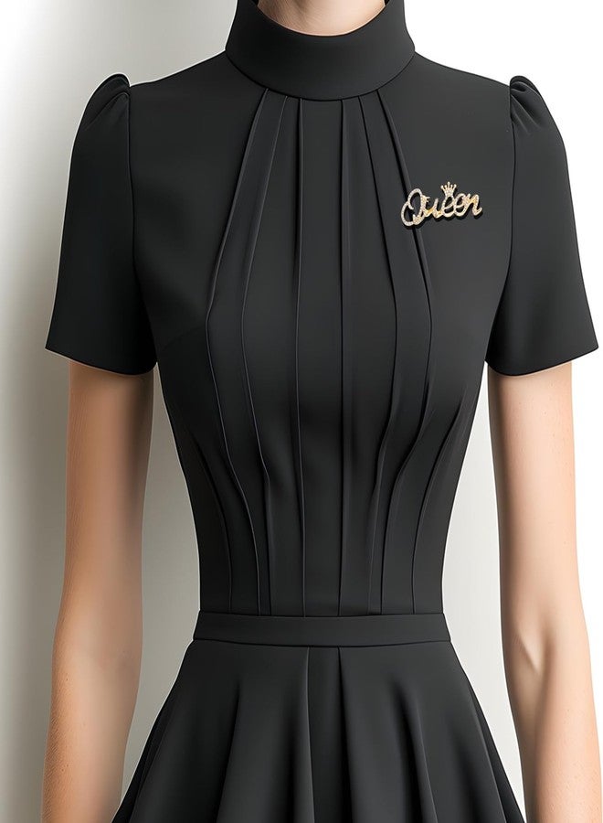 Yolev 2 Pcs Queen Crown Brooch Pins for Women Girls Rhinestone Queen Brooches Pin Gold Silver Fahion Bling Crystal Lapel Pin Decorative Pins for Clothing Dress Bridal Wedding Party Birthday - Image 5