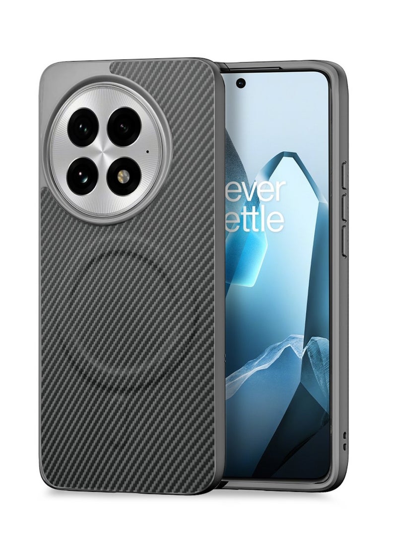 دبليو تيك غطاء غطاء خلفي واقي من ألياف الكربون من السيليكون الناعم من وان بلس 13 5 جي 2024 (MCFPSN) - رمادي - Image 1