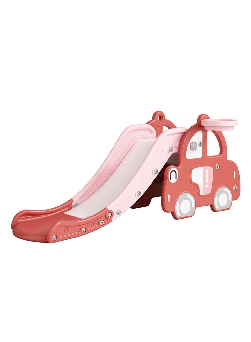 فول جوي زحليقه اطفال مع طوق كرة السلة 2 في 1، زحليقه قابلة للطي للأطفال الصغار والأولاد والبنات، ألعاب داخلية وخارجية - Image 1