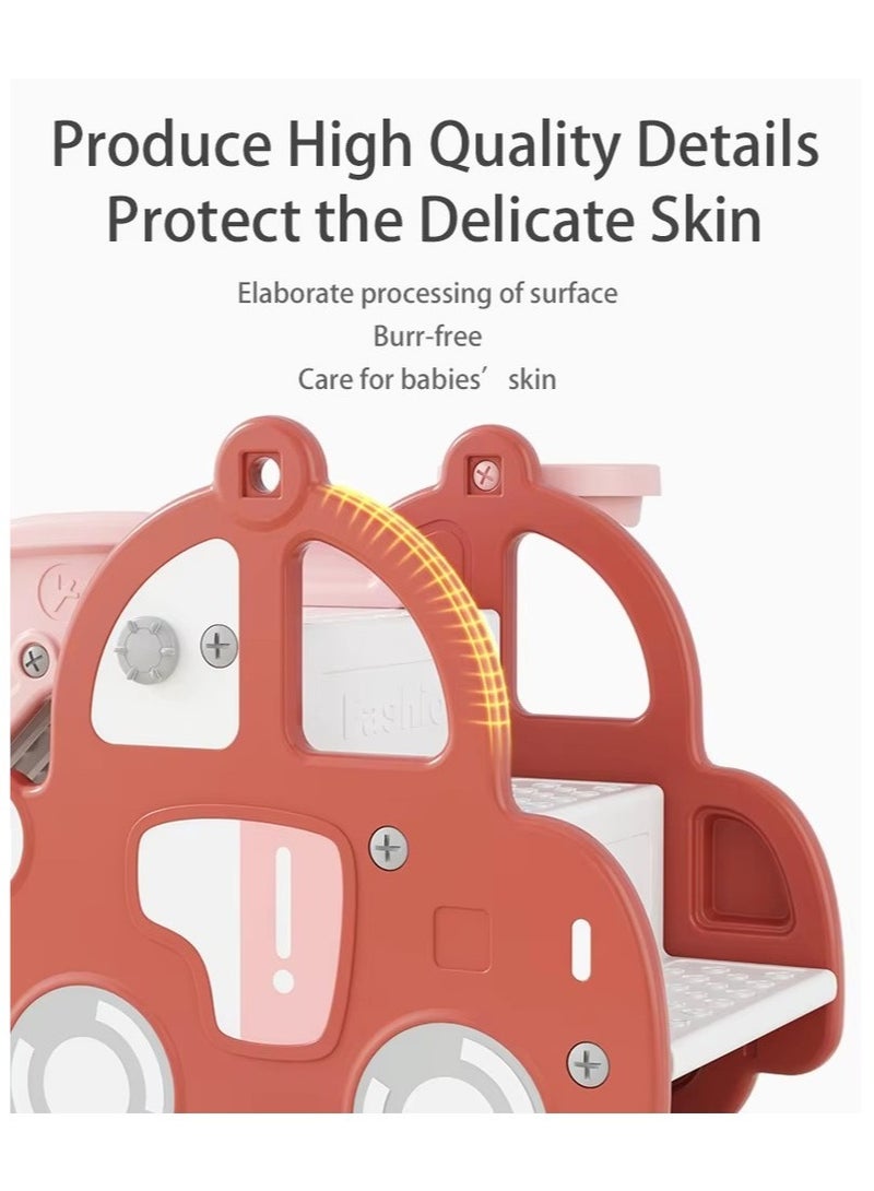 فول جوي زحليقه اطفال مع طوق كرة السلة 2 في 1، زحليقه قابلة للطي للأطفال الصغار والأولاد والبنات، ألعاب داخلية وخارجية - Image 3