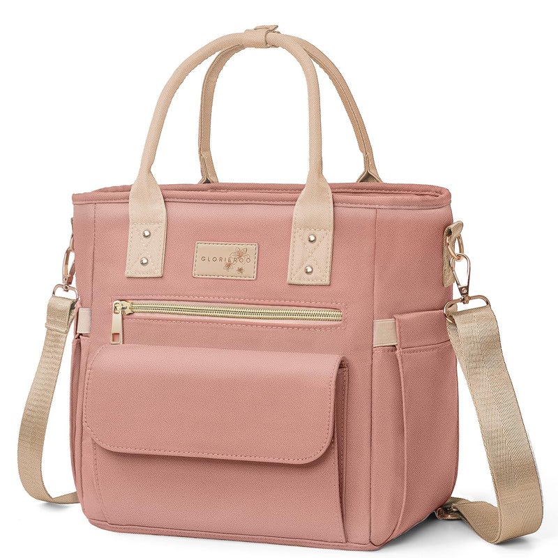 GLORIEROO Deluxe Insulated Lunch Box Bag Women - Leakproof Waterproof Cooler with Multi Pockets Removable Strap for Work Picnic - Teacher Mothers Day Christmas Birthday Gifts - Image 1