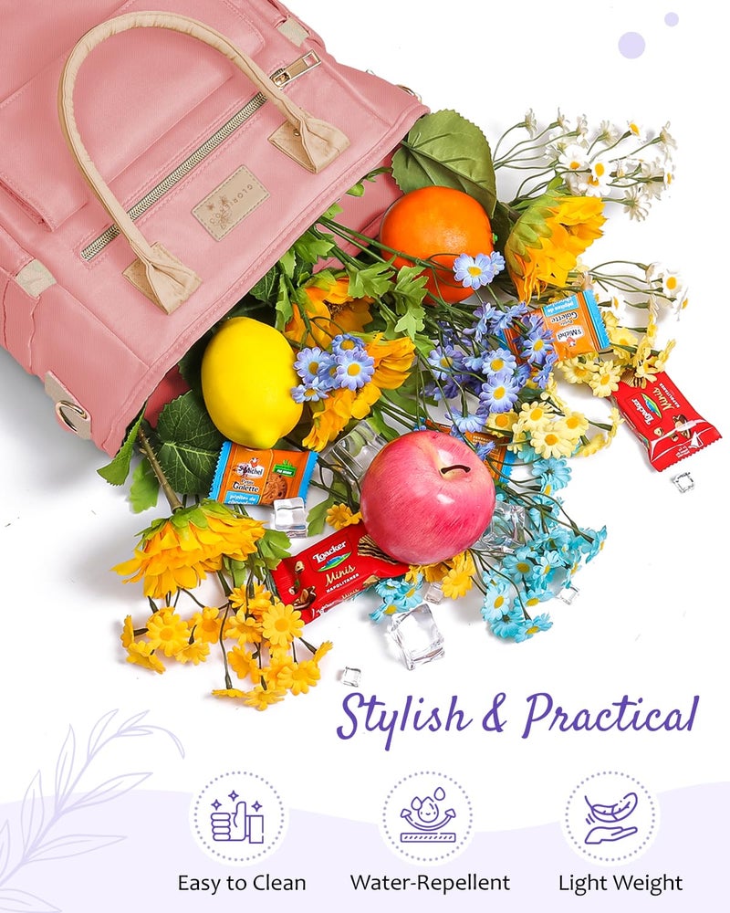 GLORIEROO Deluxe Insulated Lunch Box Bag Women - Leakproof Waterproof Cooler with Multi Pockets Removable Strap for Work Picnic - Teacher Mothers Day Christmas Birthday Gifts - Image 3
