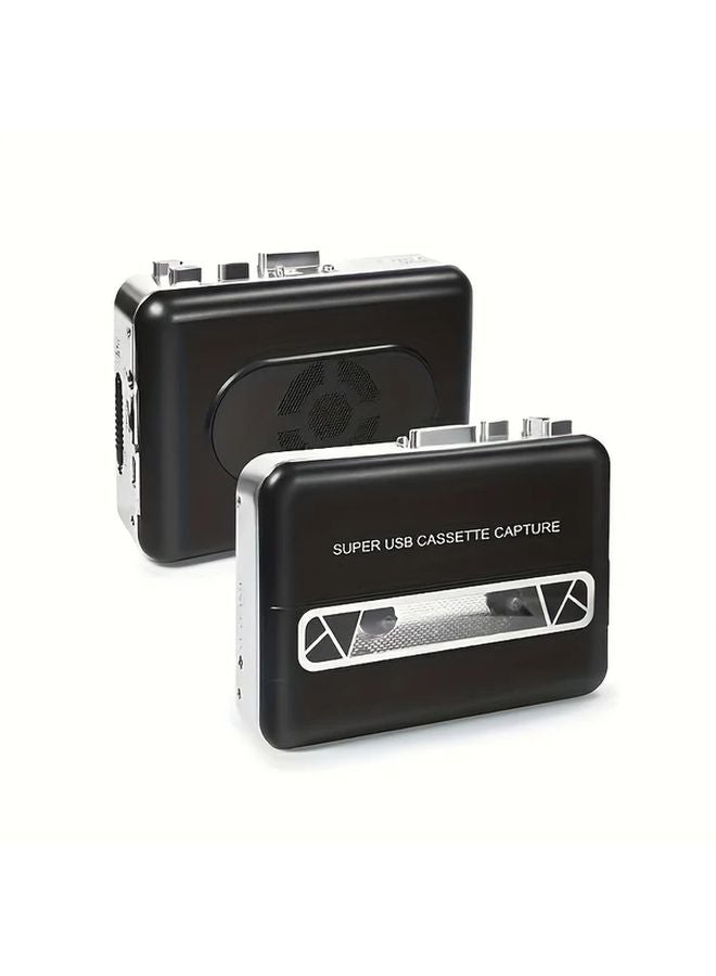 Premium Portable Retro Audio Cassette Recorder Obsidian Color For Music Lovers - Image 1