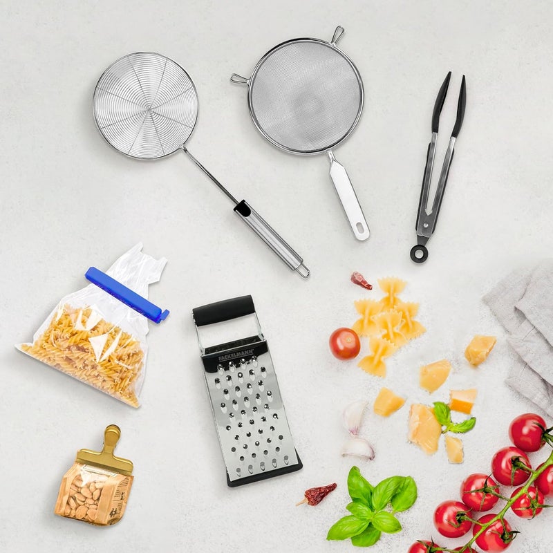 FACKELMANN Plastic Bag Clips, Set of 8, Food Bag Clips, Small 6.5x2.1x3cm, Large 9x6.5x3cm, Black & White - Image 3