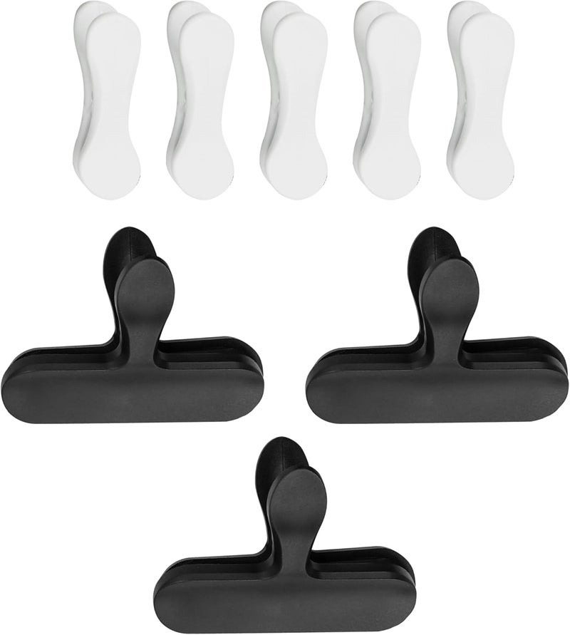 FACKELMANN Plastic Bag Clips, Set of 8, Food Bag Clips, Small 6.5x2.1x3cm, Large 9x6.5x3cm, Black & White - Image 1