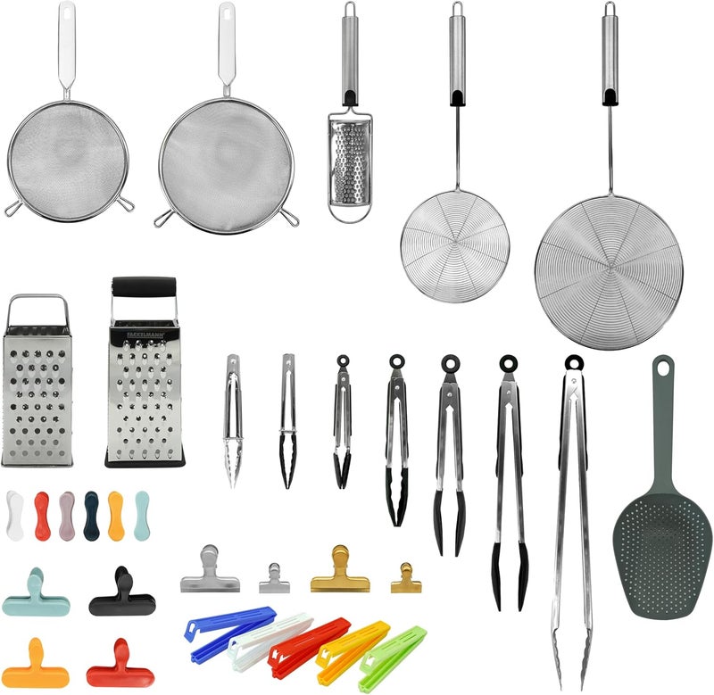FACKELMANN Plastic Bag Clips, Set of 8, Food Bag Clips, Small 6.5x2.1x3cm, Large 9x6.5x3cm, Black & White - Image 4