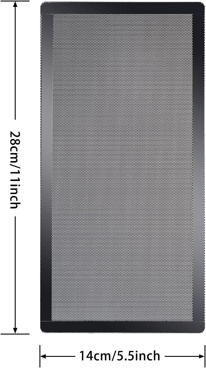 YSSHUI 280mm x 140mm Computer Case Fan Dust Filter PC Mesh Filter Cover Grills with Magnetic Frame, Black Color (2 Pcs) - Image 2