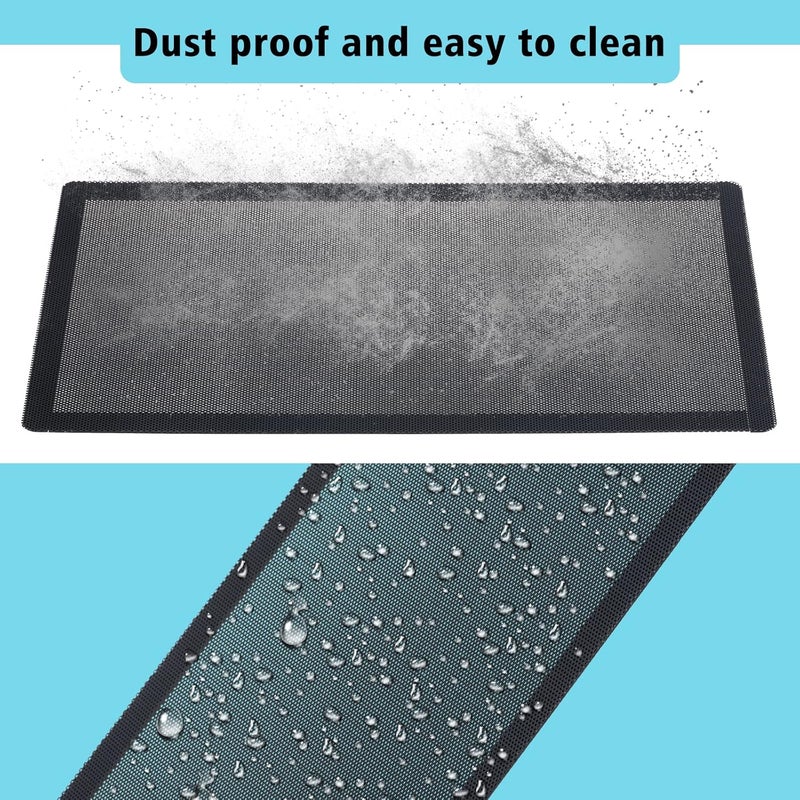YSSHUI 280mm x 140mm Computer Case Fan Dust Filter PC Mesh Filter Cover Grills with Magnetic Frame, Black Color (2 Pcs) - Image 5