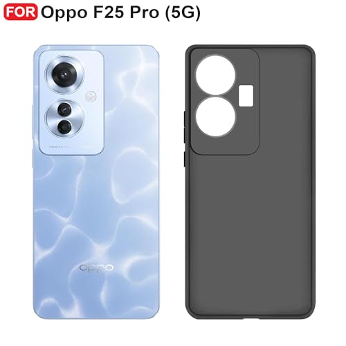 CEDO Back Cover for Oppo F25 Pro (5G) | Camera Bump Protection & Inner Velvet Fabric Lining | Ultra Slim Matte Soft Rubberised Case Cover (Black) - Image 2