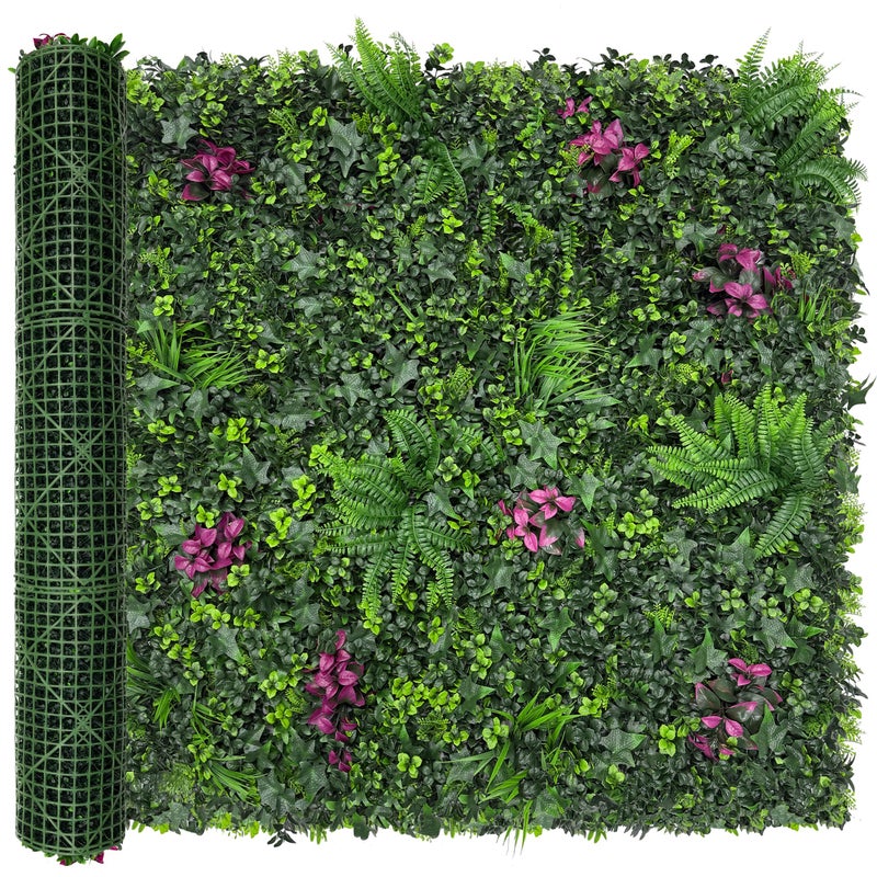 DOPGIB Greenery Grass Wall Boxwood Plant Roll: 48"x128"(43 SQFT) with UV Resistant Green Leaves Faux for Interior Wall, Greenery Backdrop,Garden and Indoor Outdoor Wall Panel Covering Privacy - Image 1