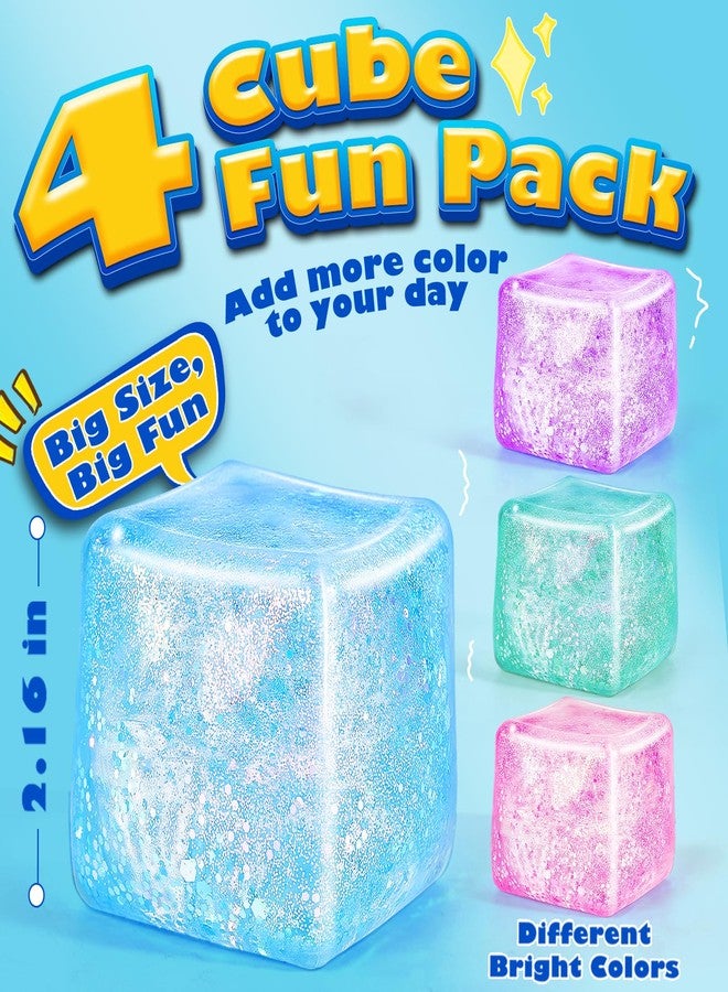 UGYWI Squishy Fidget Toys for Kids & Adults: 4 Pack Cube Sensory Squeeze Toy-Large Size 2.16'', Stress Anxiety Relief Balls, Gifts for Girls Boys Teens Party Favors, Toys for Ages 3 6 7 8 12 Years Old - Image 2